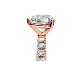 Rose gold Heart Solitaire Pavé Band with Four-Prong Setting_168