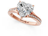 Rose gold Heart Solitaire Pavé Band with Four-Prong Setting_76