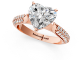 Rose gold Heart Solitaire Pavé Diamond Engagement Ring with Four-Prong Setting_143