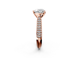 Rose gold Heart Solitaire Pavé Diamond Engagement Ring with Four-Prong Setting_144