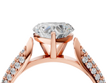 Rose gold Heart Solitaire Pavé Diamond Engagement Ring with Four-Prong Setting_146