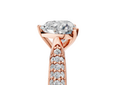 Rose gold Heart Solitaire Pavé Diamond Engagement Ring with Four-Prong Setting_147