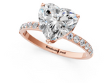 Rose gold Heart Solitaire Pavé Diamond Engagement Ring with Four-Prong Setting_60