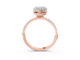 Rose gold Heart Solitaire Pavé Diamond Engagement Ring with Four-Prong Setting_62