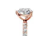 Rose gold Heart Solitaire Pavé Diamond Engagement Ring with Four-Prong Setting_64