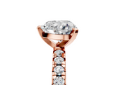Rose gold Heart Solitaire Pave Diamond Engagement Ring with Four-Prong Setting_332