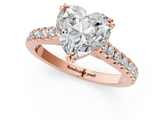 Rose gold Heart Solitaire Pave Diamond Engagement Ring with Prong Setting_34