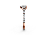 Rose gold Heart Solitaire Pave Diamond Engagement Ring with Prong Setting_35