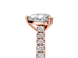 Rose gold Heart Solitaire Pave Diamond Engagement Ring with Prong Setting_38