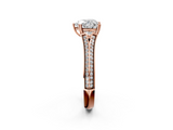 Rose gold Heart Solitaire Pave Split Shank Engagement Ring with Six-Prong Setting_43