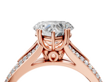 Rose gold Heart Solitaire Pave Split Shank Engagement Ring with Six-Prong Setting_45