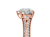Rose gold Heart Solitaire Pave Split Shank Engagement Ring with Six-Prong Setting_46