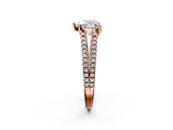 Rose gold Heart Solitaire Split Shank Pavé Diamond Engagement Ring_293