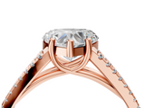 Rose gold Heart Solitaire Split Shank Pavé Diamond Engagement Ring_295