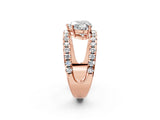 Rose gold Heart Solitaire Split Shank Pave Diamond Ring_51