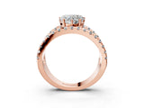 Rose gold Heart Solitaire Split Shank Pave Diamond Ring_52