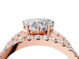 Rose gold Heart Solitaire Split Shank Pave Diamond Ring_53
