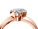 Rose gold Heart Solitaire Tension Set Diamond Ring with Wide Band_41