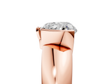 Rose gold Heart Solitaire Tension Set Diamond Ring with Wide Band_42