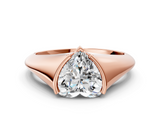 Rose gold Heart Solitaire Tension Set Diamond Ring_20
