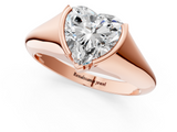 Rose gold Heart Solitaire Tension Set Diamond Ring_21