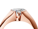 Rose gold Heart Solitaire Tension Set Diamond Ring_24