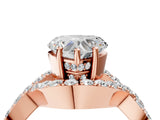 Rose gold Heart Solitaire Twist Band Pavé Diamond Engagement Ring_37