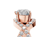 Rose gold Heart Solitaire Twist Band Pavé Diamond Engagement Ring_38