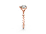 Rose gold Heart Solitaire Twist Band Ring with Four-Prong Setting_71