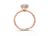 Rose gold Heart Solitaire Twist Band Ring with Four-Prong Setting_72