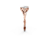 Rose gold Heart Solitaire Twist Band Six-Prong Setting 4