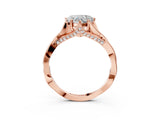 Rose gold Heart Solitaire Twist Band Six-Prong Setting 5