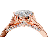Rose gold Heart Solitaire Twist Band Six-Prong Setting