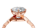 Rose gold Heart Solitaire Twist Band with Leaf Prong Setting 4