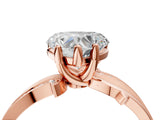 Rose gold Heart Solitaire Twist Band with Pavé Accents and Four-Prong Setting_25