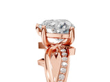 Rose gold Heart Solitaire Twist Band with Pavé Accents and Four-Prong Setting_26