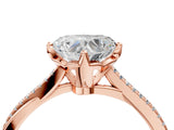 Rose gold Heart Solitaire Twist Band with Pavé Diamonds and Four-Prong Setting_69