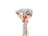 Rose gold Heart Solitaire Twist Band with Pavé Diamonds and Four-Prong Setting_70