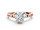 Rose gold Heart Solitaire Twisted Band Prong Set Engagement Ring_64