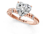 Rose gold Heart Solitaire Twisted Band Prong Set Engagement Ring_65