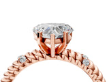 Rose gold Heart Solitaire Twisted Band Prong Set Engagement Ring_68