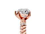 Rose gold Heart Solitaire Twisted Band Prong Set Engagement Ring_69