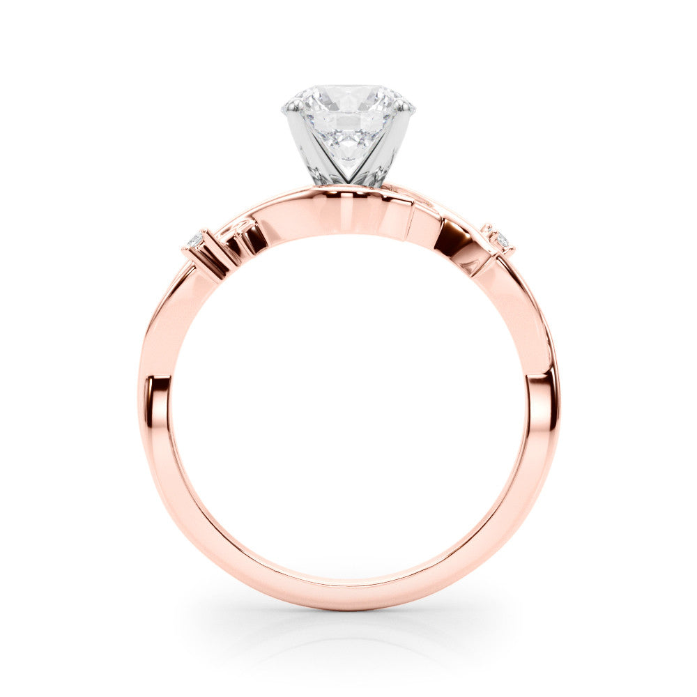 Rose gold Heart Solitaire Twisted Band Prong Setting Ring 1
