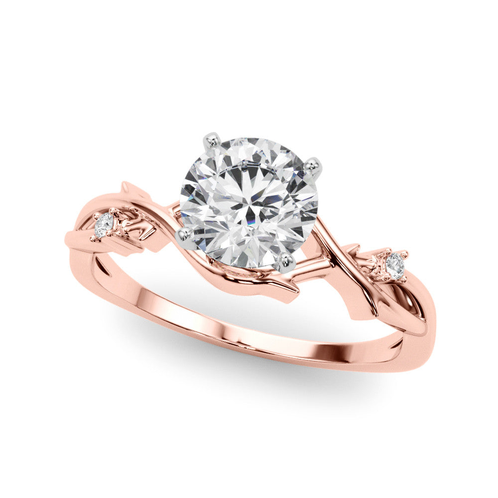 Rose gold Heart Solitaire Twisted Band Prong Setting Ring 2
