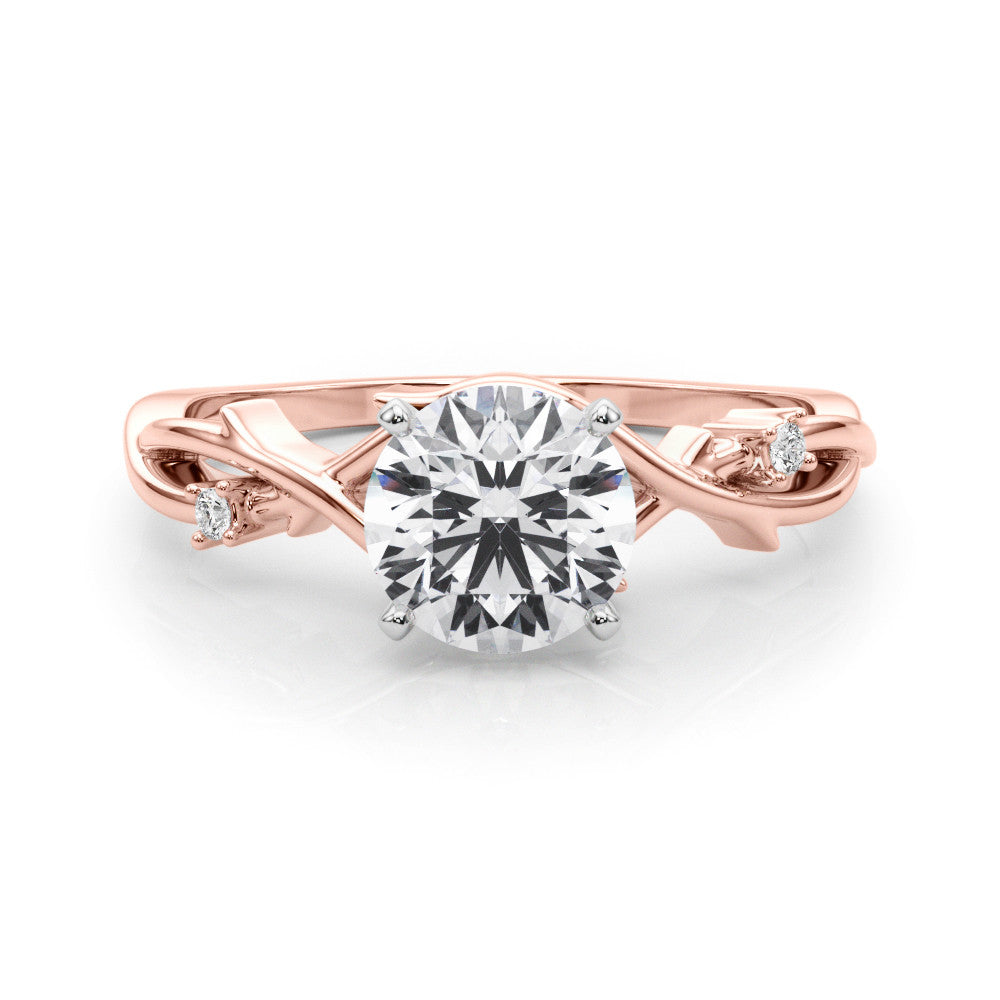 Rose gold Heart Solitaire Twisted Band Prong Setting Ring