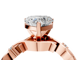 Rose gold Heart Solitaire Twisted Band Prong Setting Ring_182