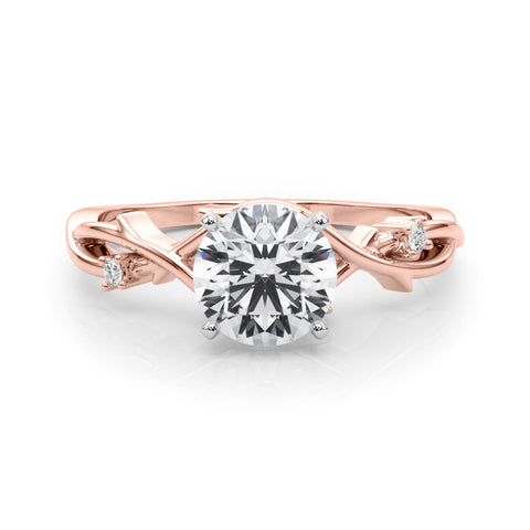 Rose gold Heart Solitaire Twisted Band Prong Setting Ring