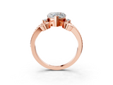 Rose gold Heart Solitaire Twisted Band Scroll Prong Ring_6