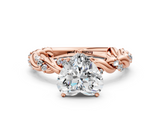 Rose gold Heart Solitaire Twisted Band with Pavé Accents and Four-Prong Setting_20