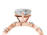 Rose gold Heart Solitaire Twisted Band with Prong Setting 4